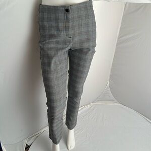 Violets and Roses gray plaid slim straight trousers